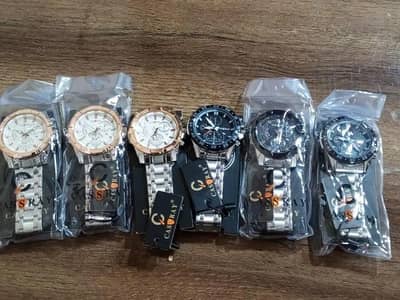 men's stainless steel chain strap watches black and golden
