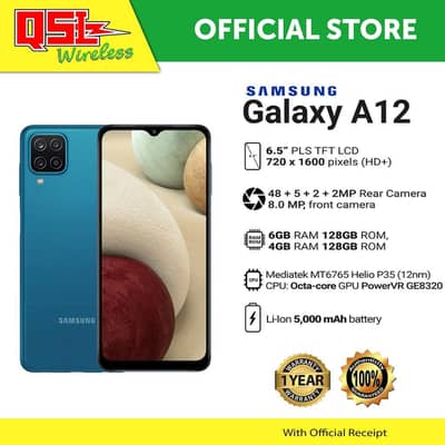 samsung a 12  4/128 gb good battery good wark