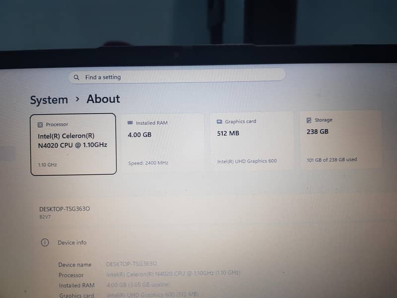 lenono ideapad intel celeron 4
