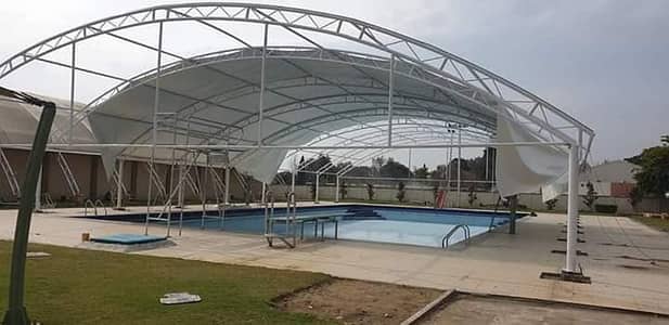 Swimming pool sahde, Tensile shade, Pvc Porch shade, Wall mount garage