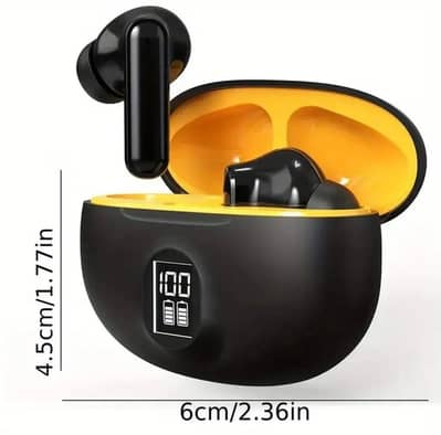 Platinum wireless earbud black yellow Bluetooth 5.3