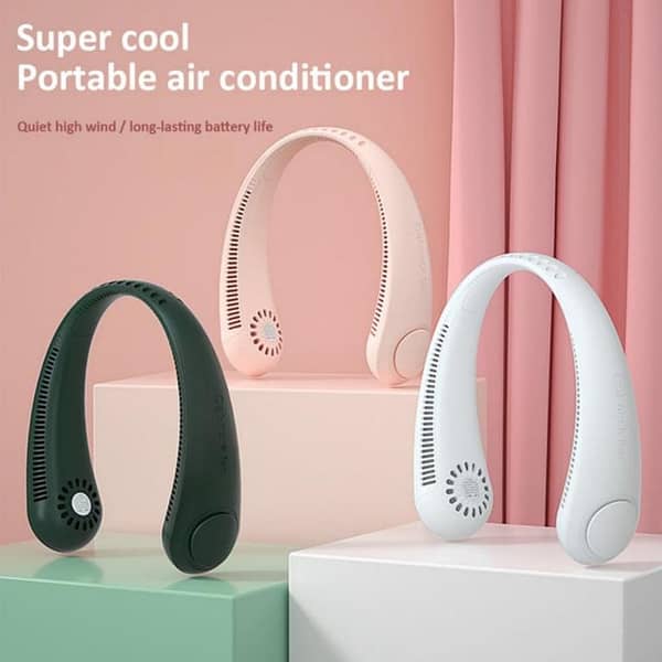 Portable Rechargeable Neck Fan USB Bladeless Hands-Free Wearable Cooling Fan | 3 Speed Silent Personal Fan | 360° Airflow Neck Cooler | Lightweight Mini Fan for Home, Office, Travel, Outdoor & Summer
