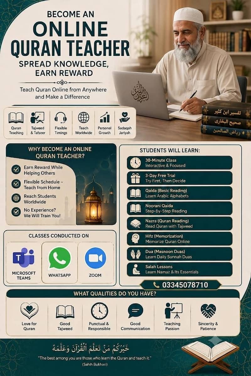 ہمارے ہاں آنلائن قرآن قاعدہ ناظرہ قرآن پڑھایا جاتا ہے 2