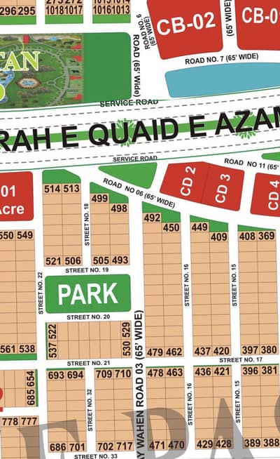 CORNER Kanal Plot for Sale Close to Main Boulevard and Park Sector D DHA Multan