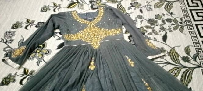 Beautiful grey 2 piece  party wear frock