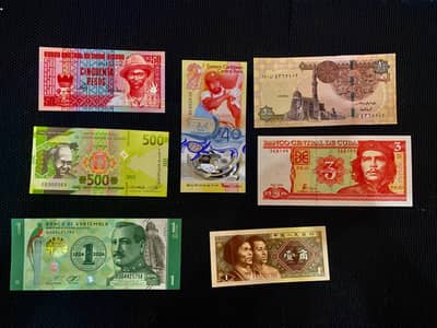 LOT OF 50 DIFFERENT COUNTRIES BANKNOTES