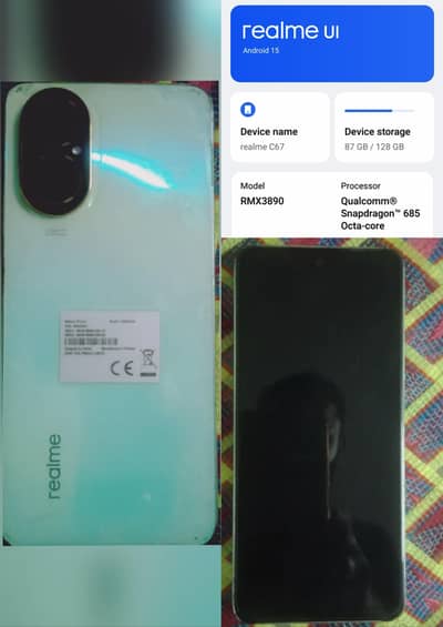 Realme C67 / 8+8 128 / with original charger & box, fast charger
