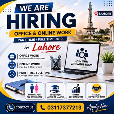 Office & Online Work – Part Time / Full Time Jobs in Lahore