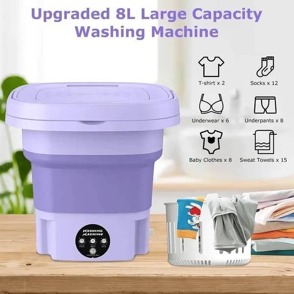 Portable Mini Washer & Spin Dryer | Foldable Washing Machine for Baby Clothes, Travel & Small Spaces