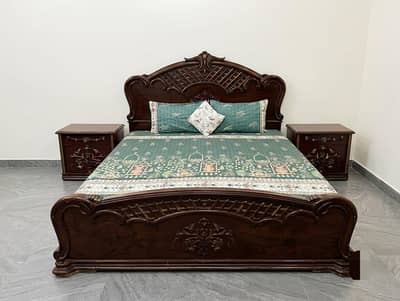 Bed and side tables