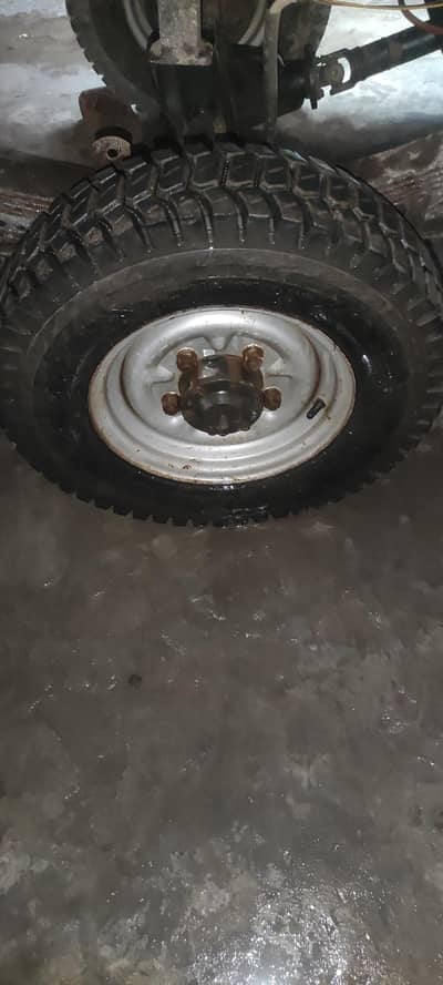 2 two200cc foggi loader Service 5.00-12 Tyre with Rim & Tube – new han