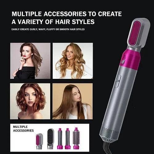 5 in 1 Hot Air Styler TP-5 Hair Dryer Brush | Hair Curler Straightener Volumizer & Blow Dryer | Salon Style at Home