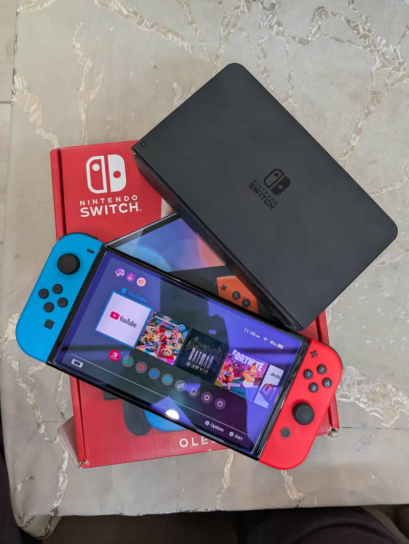 Nintendo Switch OLED + Pro Controller + 2 Games + Pouch | Full Bundle 2