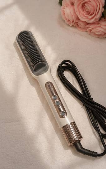 2-in-1 Electric Hair Straightener Brush