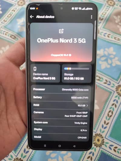 One Plus Nord 3 5g 16gb ram 512 storage