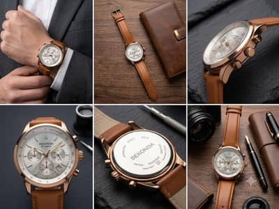 Sekonda Men's Rose Gold chronograph watch with Silver Dial