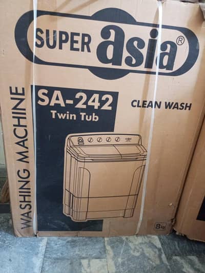 super Asia sa 242 washing machine box pack with open warranty card