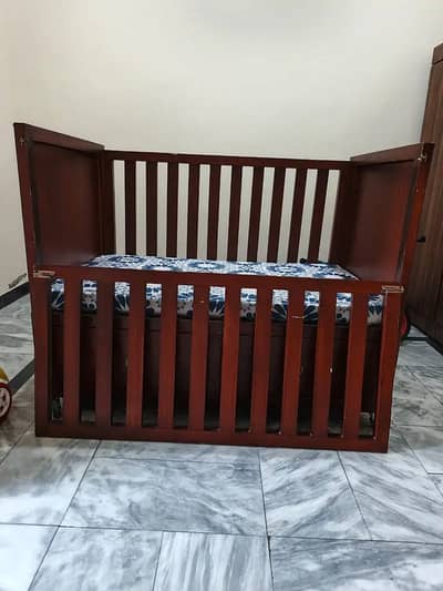Solid Wood Baby Cot / Bed with Storage Drawers & Mattress