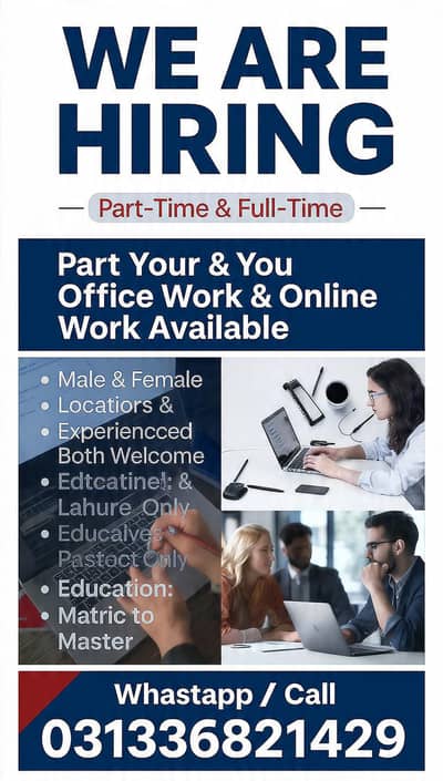MALE AND FEMALE WORKERS NEEDED FOR ONLINE WORK