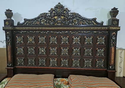 King size bed two side tables pure wood 0"3"0"0"4"2"9"0"9"3"5