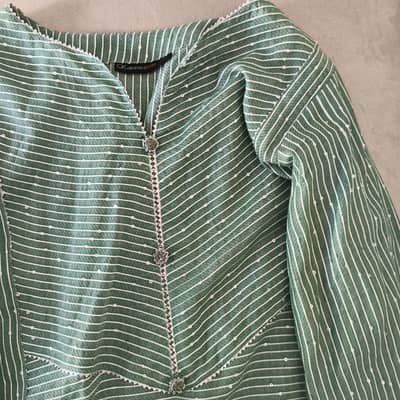 Women's Kurta Green White from Al Karam Small Size