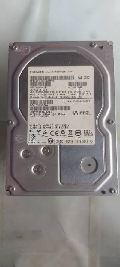 Hitachi 3TB SATA Hard Drive | 100%