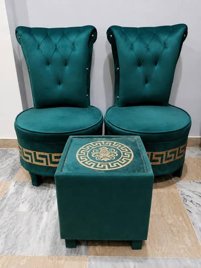 Premium Velvet Sofa Cum Bed & Chair Set For Sale