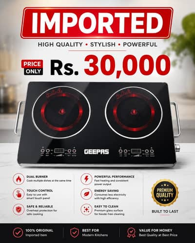 Imported Geepas Double induction cooker