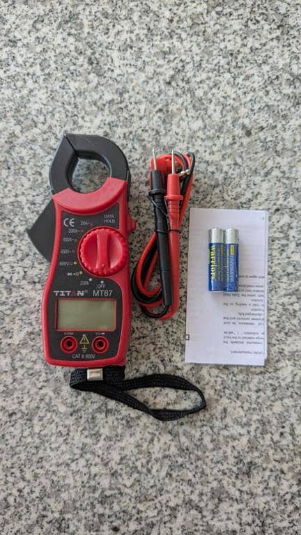 TITAN MT87 Digital Clamp Meter 600V AC/DC Multimeter with Test Leads