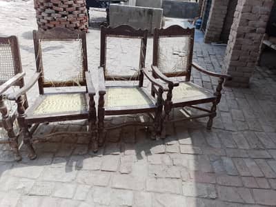 9 chairs pure wooden