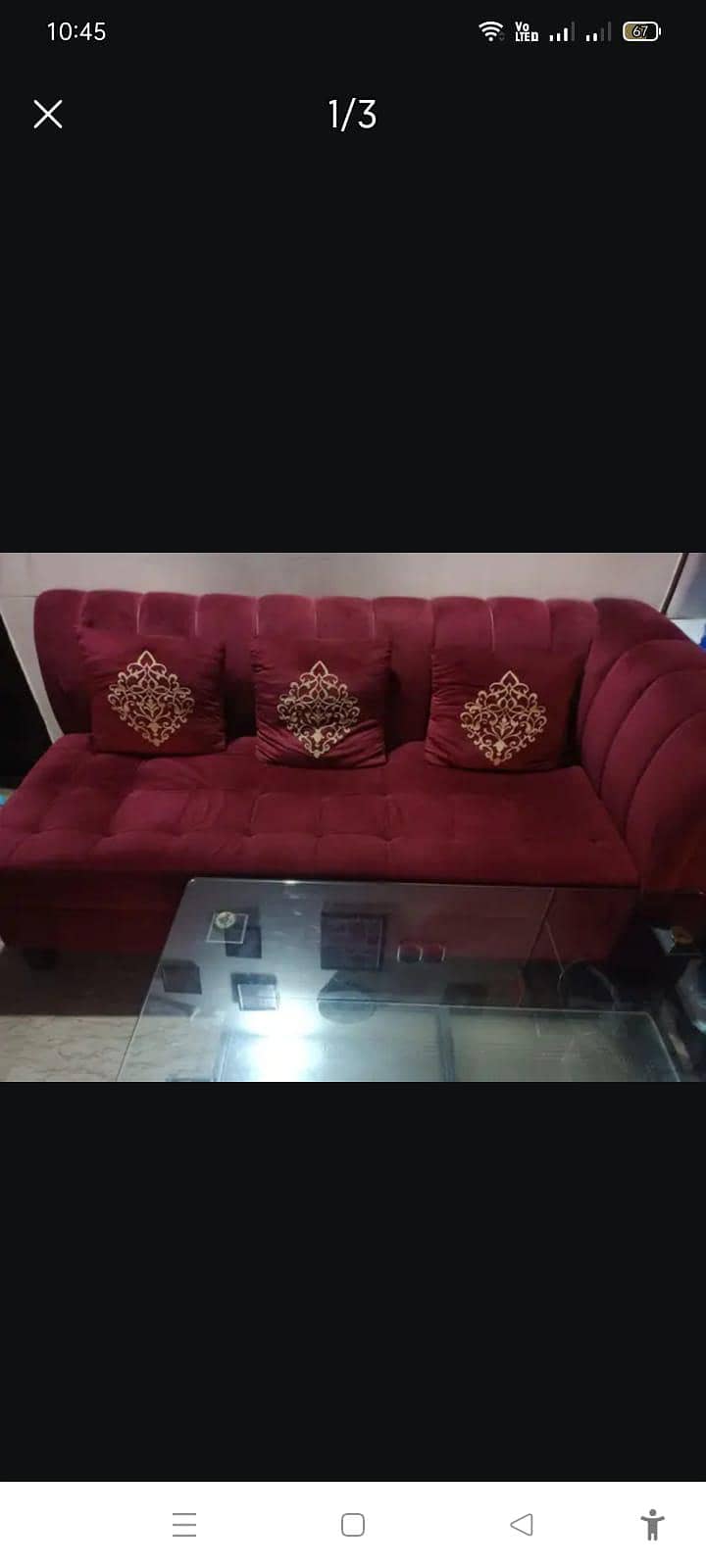 L shape sofa with table 1