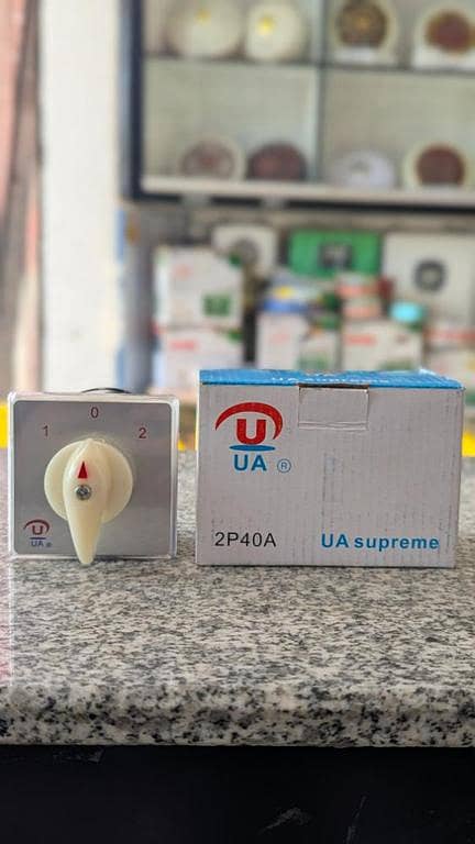 UA Supreme 2P40A Rotary Selector Switch 2 Position Electrical Changeover Switch