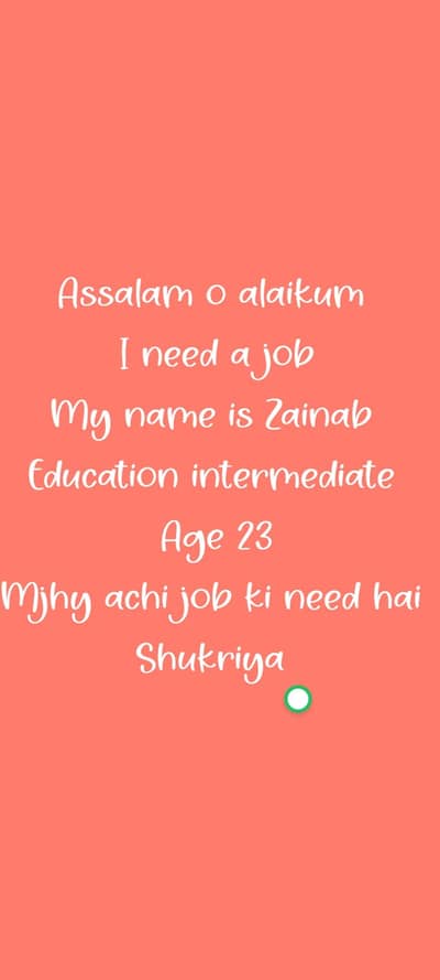 I need a good job.