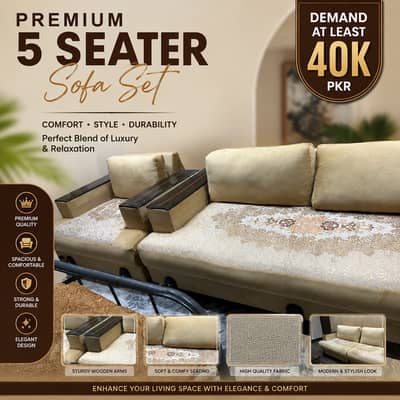 5 Seater Sofa Set | Beautiful Design | Good Condition | Stylish Sofa