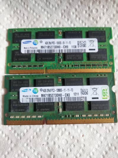 8gb ddr3 4×2 laptop ram for sale
