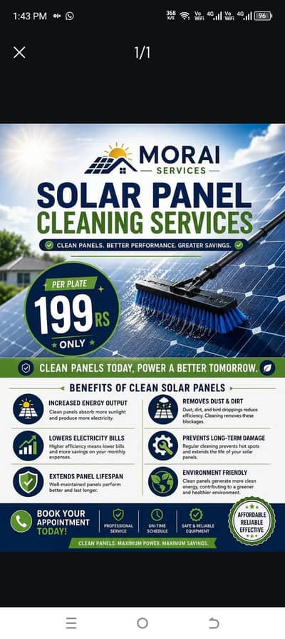 solar panels cleaning services available door step