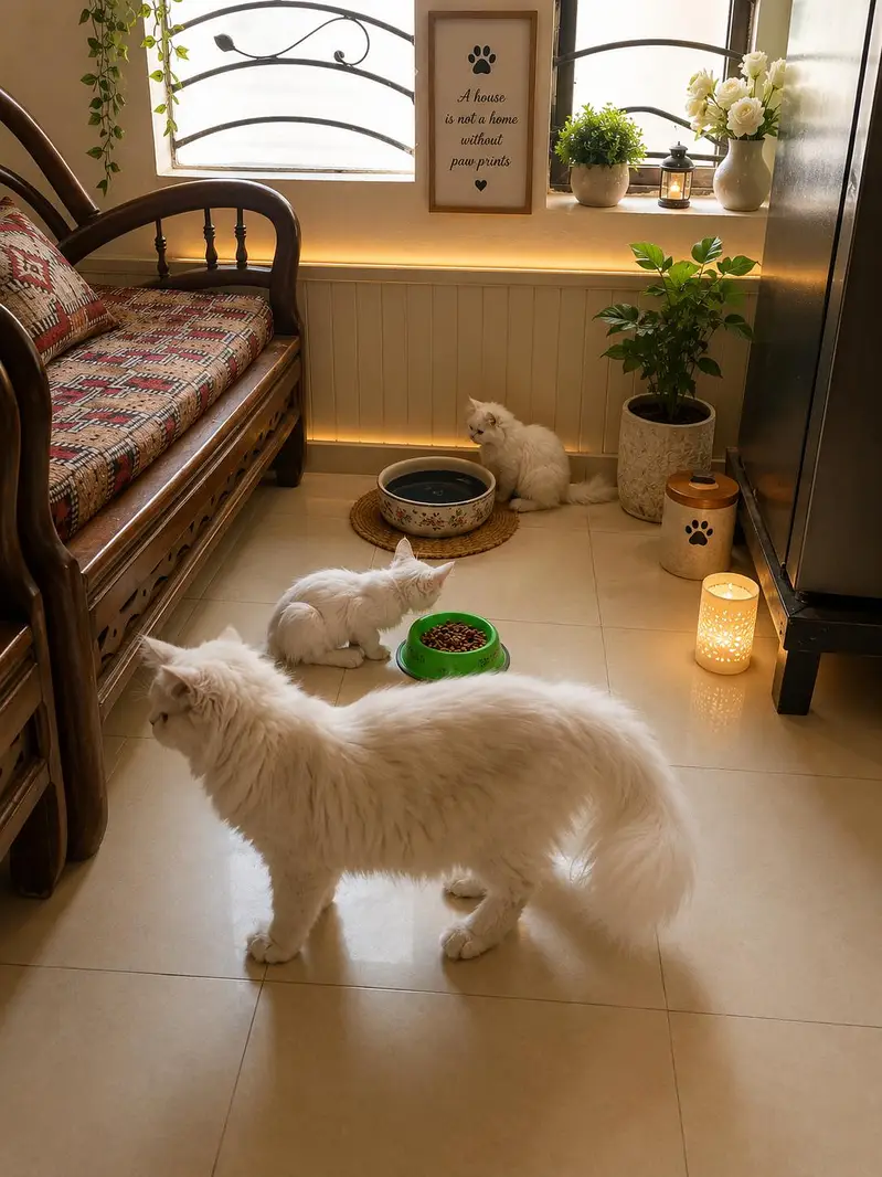 Persian white Cat with Kittens — photo 4