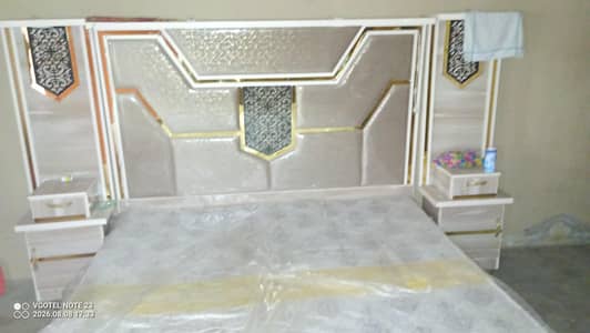 bed set wooden with mattress