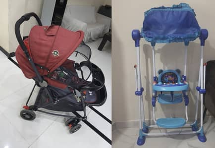 Premium Baby Stroller & Musical Indoor Baby Swing Deal