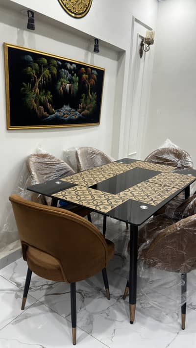 Modern 6 Seater Dining Table with 6 Chairs – Excellent Condition