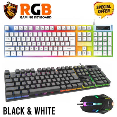 RGB LED Gaming Keyboard  – Semi Mechanical USB Wired Keyboard