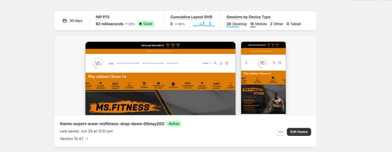 Ready to Run Fitness Shopify Store for Sale with Sales Proof & Domain