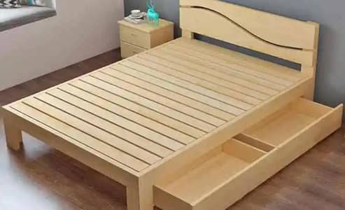 single bed with side table