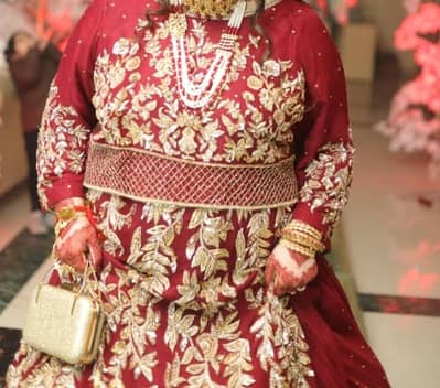 deep red bridal lehnga