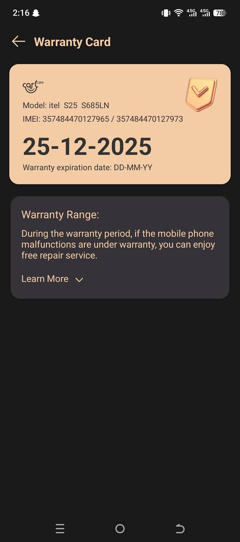 Itel S25 0