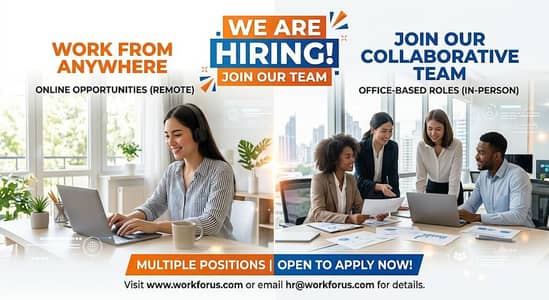 OFFICE WORK AND ONLINE WORK AVAILABLE FOR MALES AND FEMALES