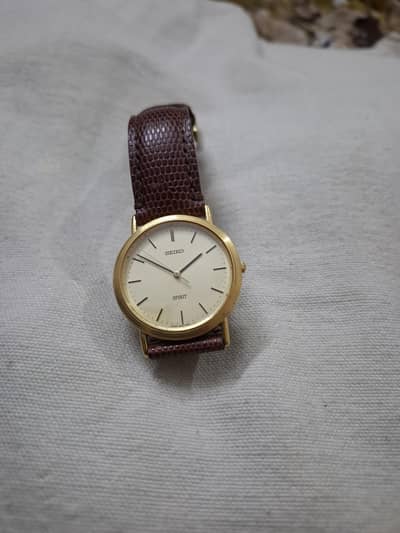 Seiko spirit vintage gold plated Quartz watch-cream dial