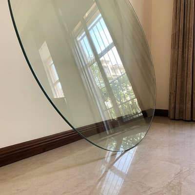 15mm Round Dining Table Glass for 8 chair 5*5ft