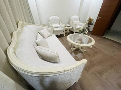 7 seat sofa set with one centre two side table