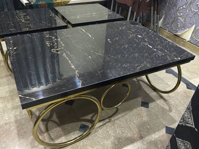 Drawing room marble table with side tables